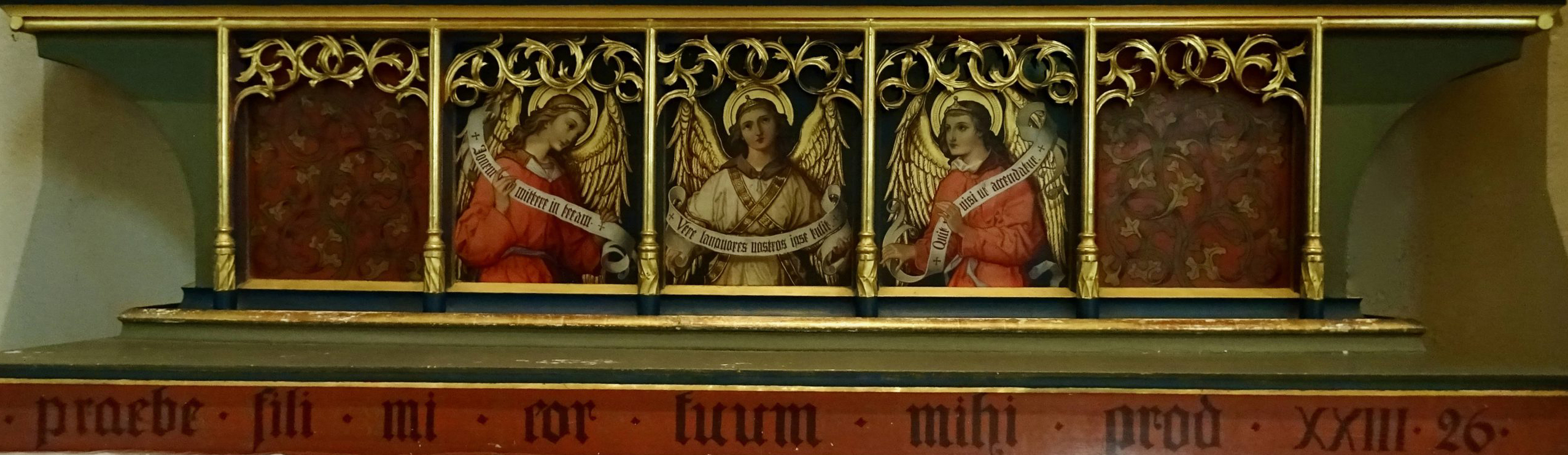 Panneau peint d'anges